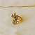 Anel ajustável Morena Canela hibisco m strass black diamond ouro semijoia - Imagem 3