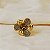 Anel ajustável Morena Canela hibisco m strass black diamond ouro semijoia - Imagem 2