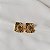 Brinco SD Sheila Morais retangular strass black diamond ouro vintage - Imagem 1