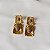 Brinco SD Sheila Morais pêndulo retangular strass black diamond ouro vintage - Imagem 1