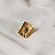 Anel ajustável SD Sheila Morais retangular strass black diamond ouro vintage - Imagem 1