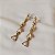 Brinco Palone Design estrelas cristais ouro vintage - Imagem 2