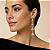Brinco Palone Design Estrelas Cristais Ouro Vintage - Imagem 2