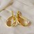 Maxi brinco Palone Design curvado ouro vintage - Imagem 3