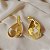 Maxi brinco Palone Design curvado ouro vintage - Imagem 4