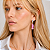 Conjunto Colar e Brinco Oval Rosa e Cinza com Cristais Ouro - Imagem 2