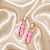 Conjunto Colar e Brinco Oval Rosa e Cinza com Cristais Ouro - Imagem 6