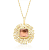 Colar com Pingente em Cristal Quadrado Banhado a Ouro - Imagem 1