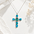 Colar Crucifixo Moissanite Turquesa com Fusion Turmalina - Imagem 3