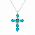 Colar Crucifixo Moissanite Turquesa com Fusion Turmalina - Imagem 1