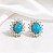 Brinco Moissanite Oval Turquesa - Imagem 1