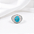 Anel Dedo Mínimo Moissanite Abaulado Turquesa - Imagem 1