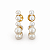 Brinco Ear Hook com Pérolas Achatadas Ouro - Imagem 3