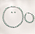 Conjunto Colar Brinco e Pulseira em Corações Ródio Verde - Imagem 1