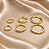 Trio de Argolinhas Douradas com Zircônias e Banho Ouro 24K13014 - Imagem 1