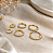 Trio de Argolinhas Douradas com Zircônias e Banho Ouro 24K13014 - Imagem 3