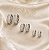 Trio de Brincos Argolinhas Moissanite em Prata 925 - Imagem 3