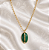 Colar Oval com Malaquita Semijoia - Imagem 1
