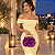 Bolsa Clutch com Pétalas Roxo para Festa - Imagem 2