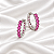 Brinco Argola com Cristais Rosa Pink em Ródio Semijoia - Imagem 1