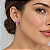 Brinco Argola com Cristais Rosa Pink em Ródio Semijoia - Imagem 2