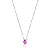 Colar Gota com Zircônia Rosa Pink em Ródio Semijoia - Imagem 1