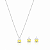 Conjunto Colar e Brinco com Cristal Amarelo e Zircônias em Ródio Semijoia - Imagem 3