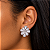 Brinco Pressão Flor com Zircônias Ródio Semijoia - Imagem 2