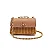 Bolsa Isla mini Selene Rattan E Couro Argila Mel - Imagem 1