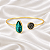 Bracelete Gota Pedras Naturais Esmeralda e Pirita Ouro Semijoia - Imagem 1