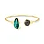 Bracelete Gota Pedras Naturais Esmeralda e Pirita Ouro Semijoia - Imagem 6