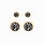Kit Dois brincos Morena Canela Ponto de Luz m Cristal Black Diamond Ouro semijoia - Imagem 1