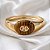 Bracelete Oval com Cristal e Olho de Tigre Ouro Semijoia - Imagem 1