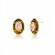 Brinco Oval com Cristal e Olho de Tigre Ouro Semijoia - Imagem 3