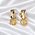 Brinco Curvo com Cristal Oval Ouro Semijoia - Imagem 3