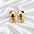 Brinco Curvo com Cristal Oval Ouro Semijoia - Imagem 1