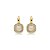 Colar e brinco quadrado pedra natural quartzo rosa ouro semijoia - Imagem 6