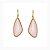 Brinco geométrico pedra natural madrepérola rosa ouro semijoia - Imagem 1