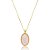 Colar e brinco oval pedra natural madrepérola rosa semijoia - Imagem 5