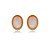 Colar e brinco oval pedra natural madrepérola rosa semijoia - Imagem 3