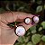 Colar e brinco redondo pedra natural madrepérola rosa semijoia - Imagem 1