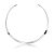 Colar aro choker liso ródio semijoia - Imagem 1