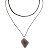 Colar choker duplo pedra natural obsidiana fumê ródio semijoia - Imagem 3