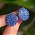 Brinco botão g Leticia Sarabia cristal azul sapphire 3901 - Imagem 1