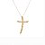 Colar crucifixo dupla zircônia ouro semijoia - Imagem 3