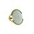 Anel oval pedra natural madrepérola ouro semijoia - Imagem 3
