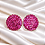 Brinco Leticia Sarabia Botão com Cristal Fucsia - Imagem 1