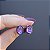 Brinco oval Leticia Sarabia cristal roxo grafite 7197 - Imagem 4