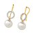 Brinco gancho pérola shell zircônia ouro semijoia - Imagem 1