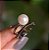 Anel pérola shell com zircônia preta ródio negro semijoia - Imagem 1